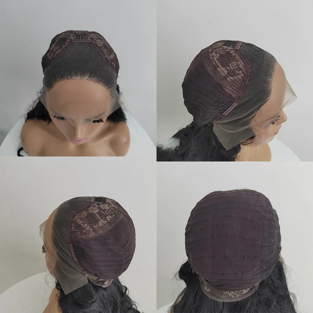 MXWIGS Ash Blonde Straight Synthetic Lace Front Wig For Women Soft Cosplay 26Inch Long Glueless Preplucked Heat Resistant