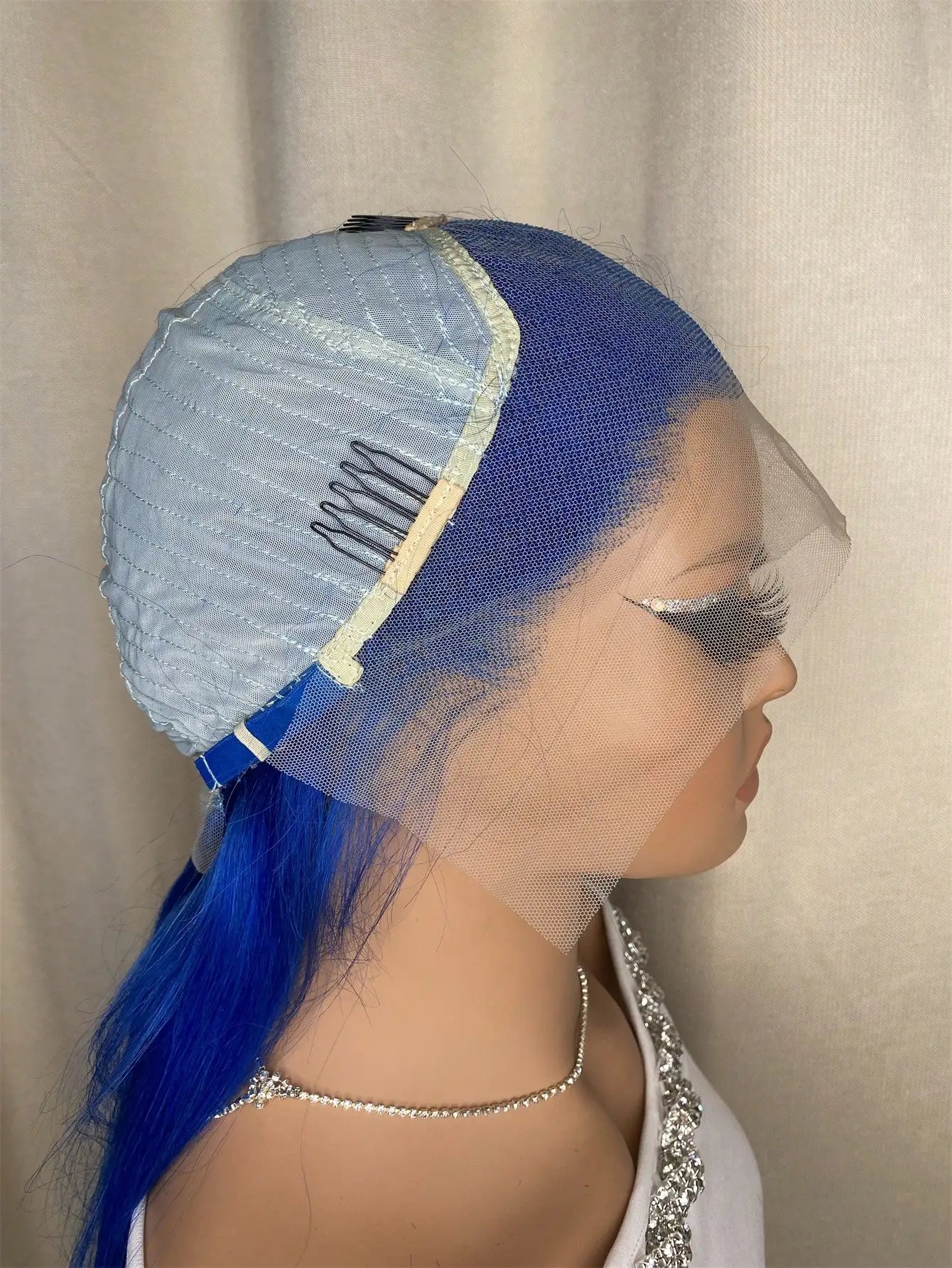 Body Wave Blue Colored13x4 Human Hair Wigs long Body Wave Wig For Women Pre Plucked Hair