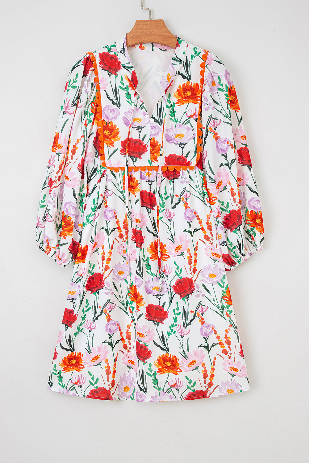 beige floral mini dress