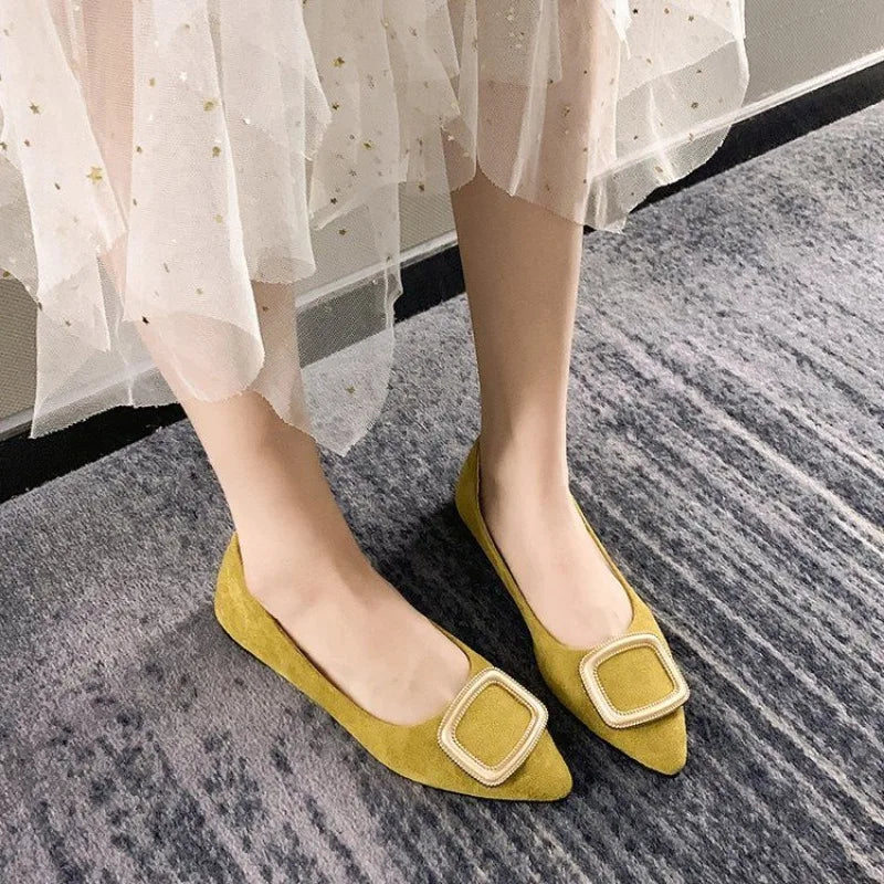 Ladies Footwear Elegant Party Pointed Toe Sexy Women's Flat Shoes Ballet Flats Comfortable Summer 2025 Cheap Liquidation A Young
