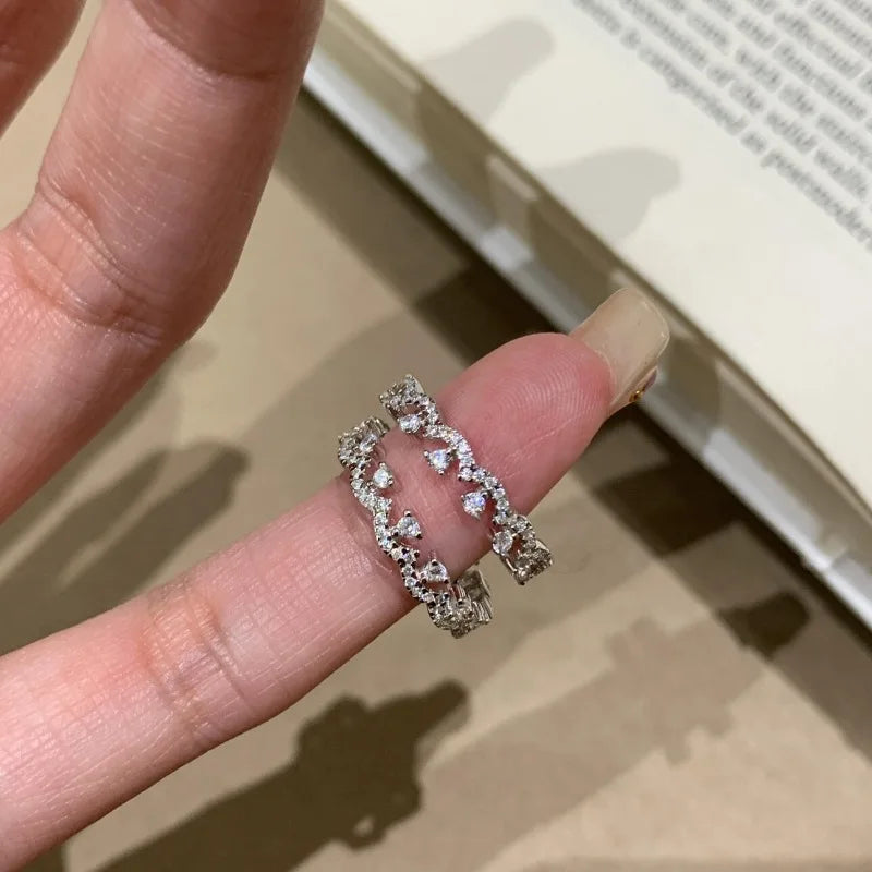 Light luxury high-end silver 925 inlaid full diamond lace rings for women new in retro exquisite fashion ring jewelry gift