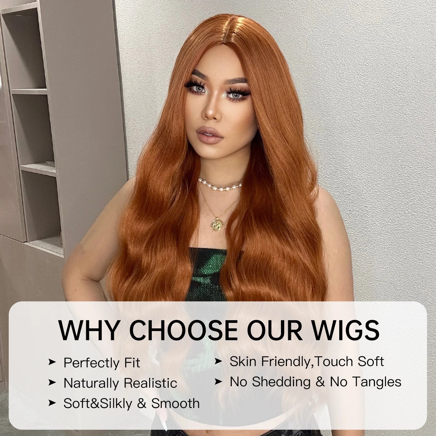 Ginger Synthetic Wig Curly Long Body Wavy Orange Colorful Cosplay Wigs for Women Daliy Party Use Fake hair Heat Resistant