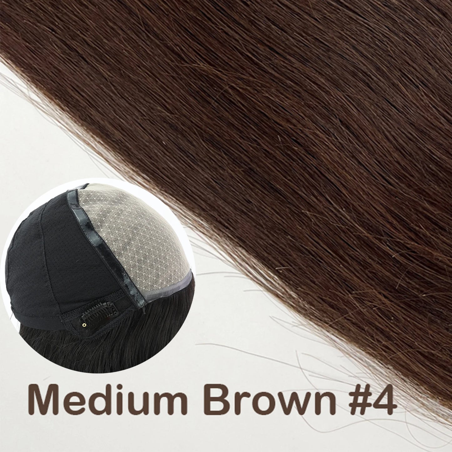 6"x6" Silk Top Human Hair Wig Natural Straight RealVirgin European Human Hair Glueless Wig for Women Soft Breathable Elastic Net