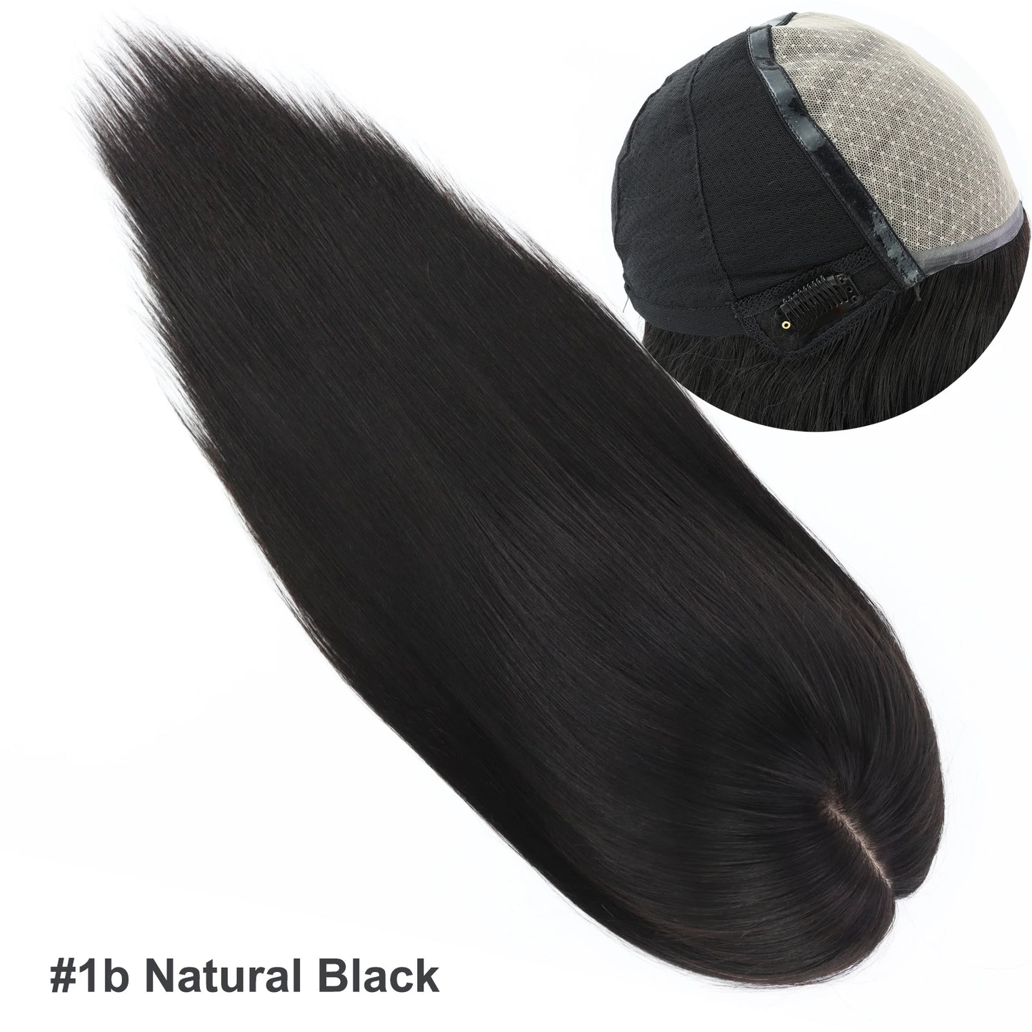 6"x6" Silk Top Human Hair Wig Natural Straight RealVirgin European Human Hair Glueless Wig for Women Soft Breathable Elastic Net