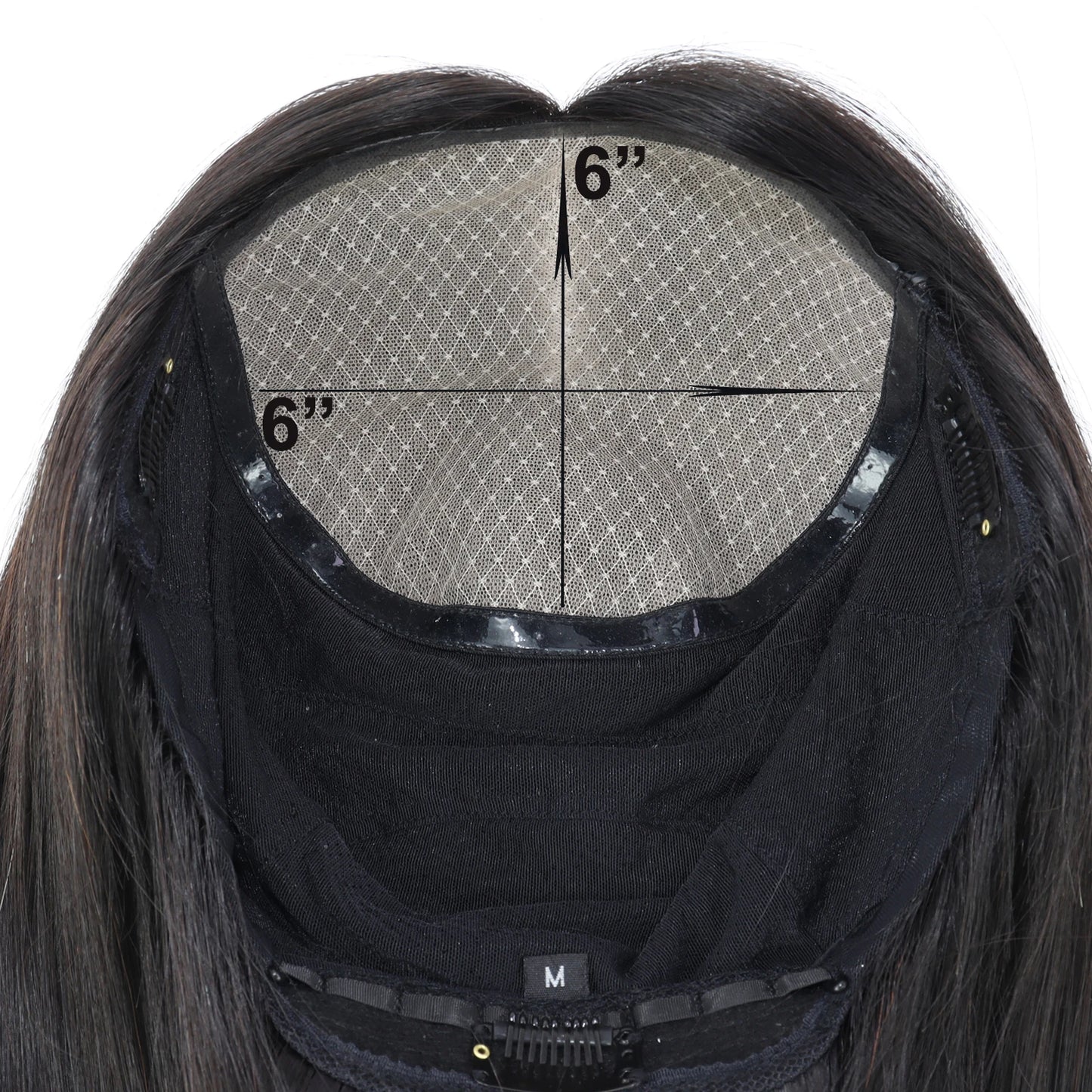 6"x6" Silk Top Human Hair Wig Natural Straight RealVirgin European Human Hair Glueless Wig for Women Soft Breathable Elastic Net
