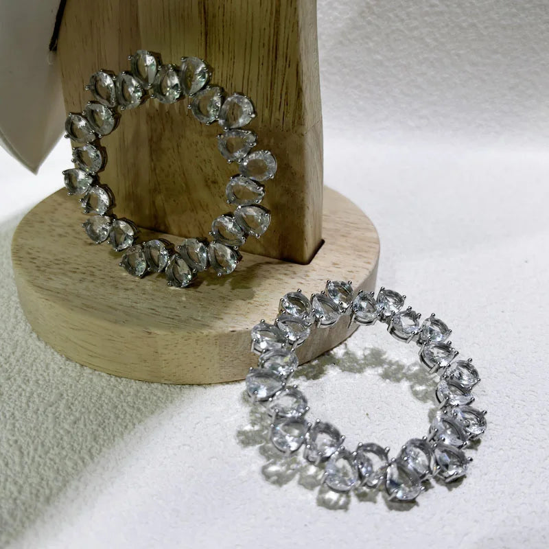 White Zircon Jewelry Original High Quality Gem Hot Sale Shiny Fashion Exquisite Necklace Earrings Bracelet Ring Sets Women Gift
