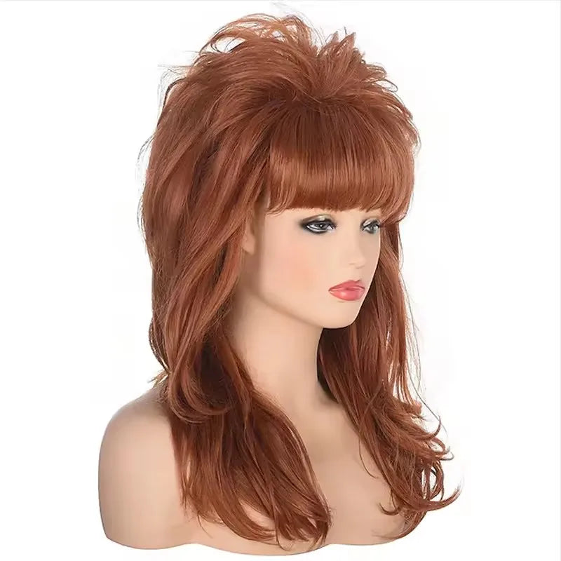 QQXCAIW 70s 80s Women Peggy Bundy Beehive Wig Synthetic Wavy Hair Wigs for Married Housewife dollypardon Cosplay Halloween Party