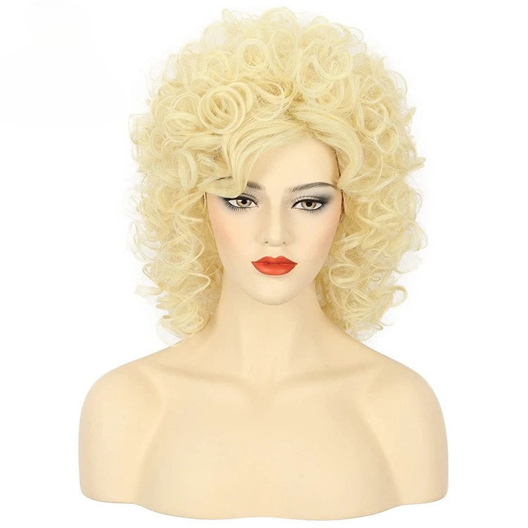 QQXCAIW 70s 80s Women Peggy Bundy Beehive Wig Synthetic Wavy Hair Wigs for Married Housewife dollypardon Cosplay Halloween Party