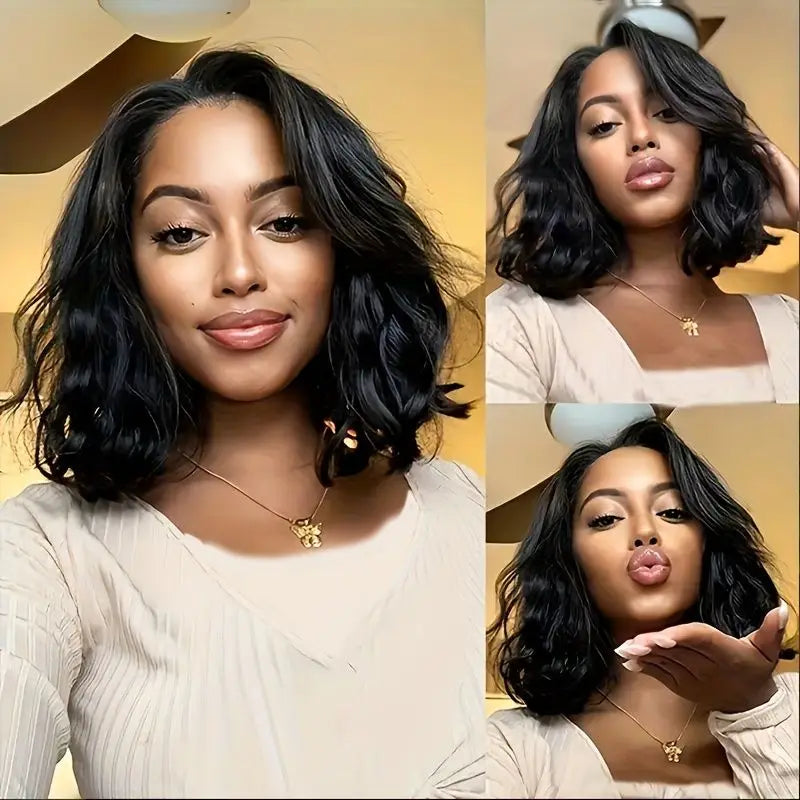 U Part Wig Body Wave Bob 250% Human Hair Wigs 8-16" For Women Brazilian Virgin Hair Natural Color Full Machine Made U Part Wigs