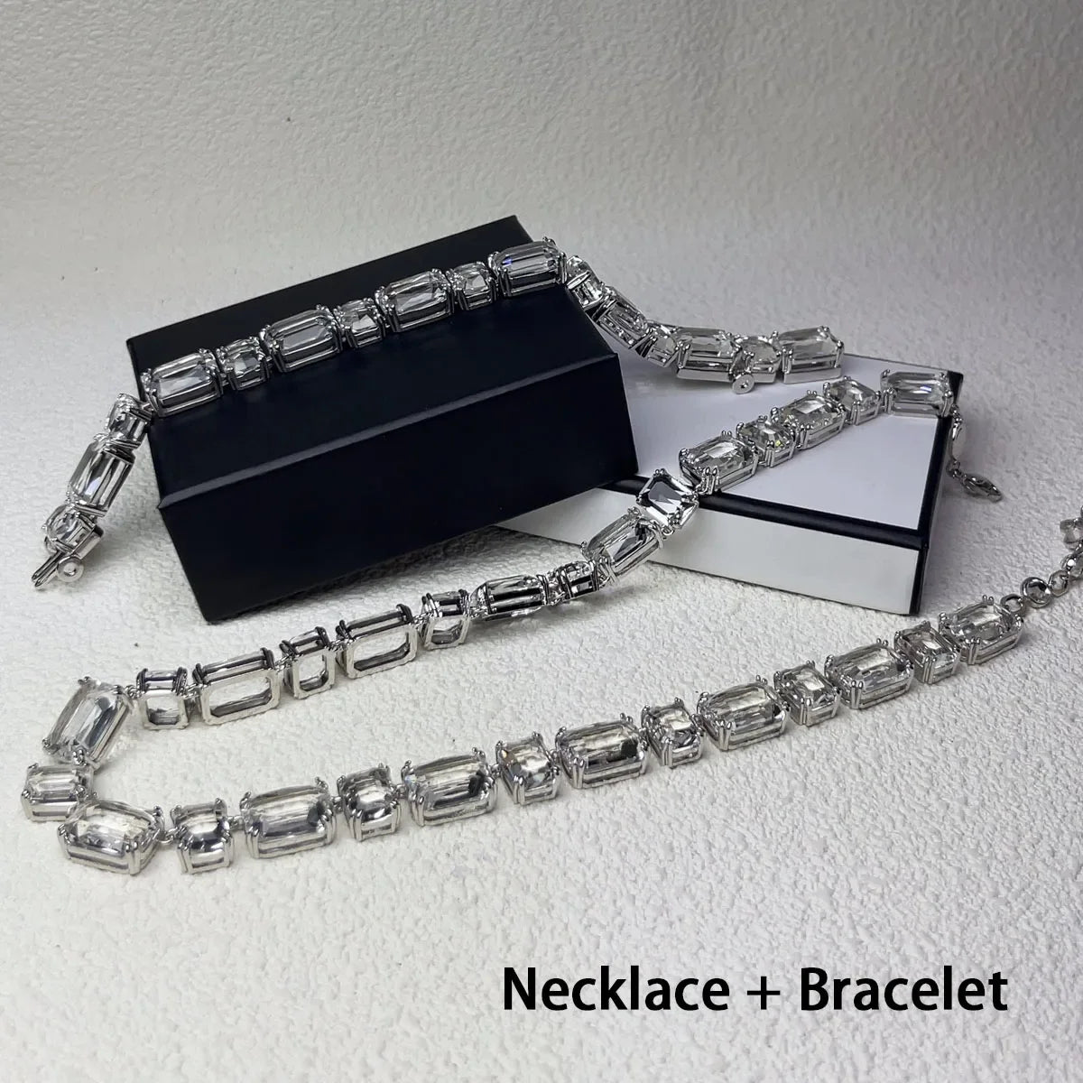 White Zircon Jewelry Original High Quality Gem Hot Sale Shiny Fashion Exquisite Necklace Earrings Bracelet Ring Sets Women Gift