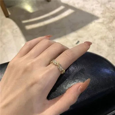 New Adjustable Colorful Drip Glaze Ring Women Fashion Retro Geometric Gold Colour Metal Rings Wedding Jewelry Birthday Gift
