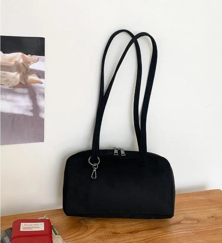 Ladies' Bowling Tote Bag  Nylon Shoulder Bag Large Capacity Simple Versatile Ultralight Zipper Commuting Travel Bag
